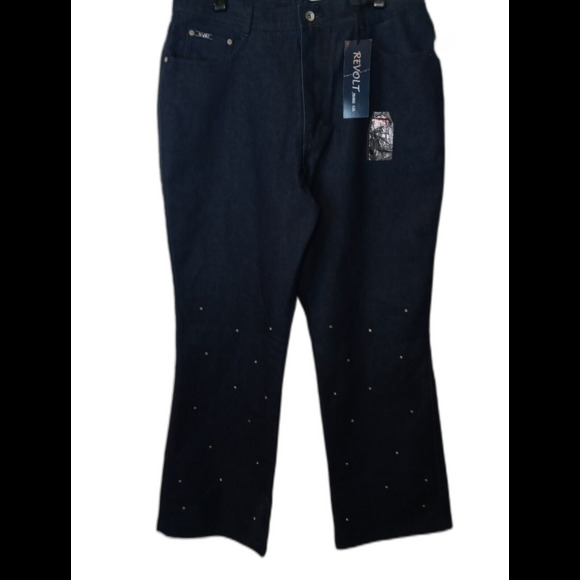 Revolt Womens Studded Blue Jeans, NWT, Size 16 - Picture 1 of 8